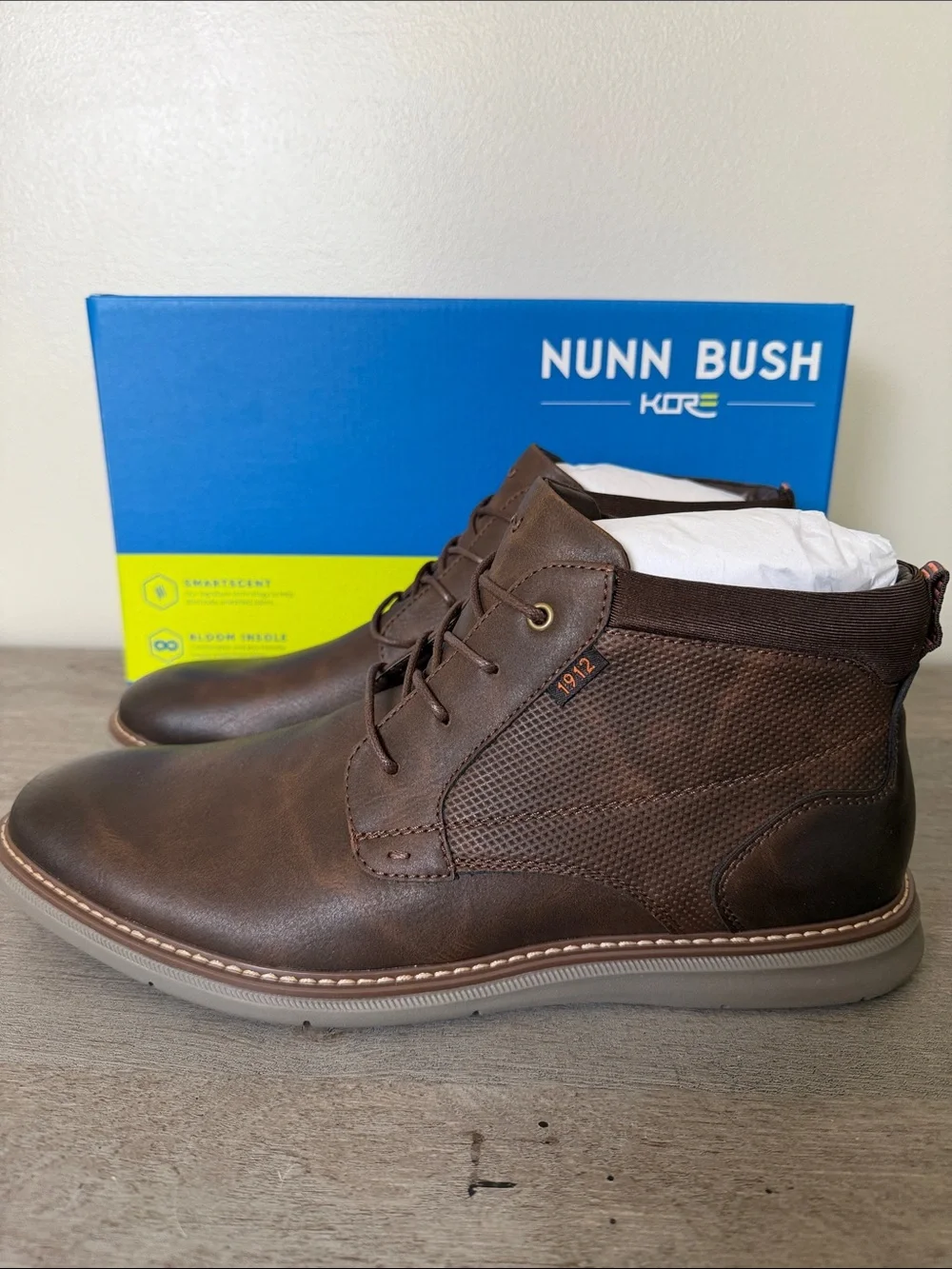 Nunn Bush Men's Brown Leather Chase PT Boot - Lace-Up Casual
